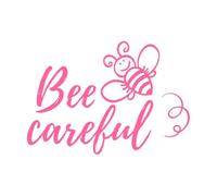 Frase "Cuidado con las abejas" con un garabato de abeja en letras para diseño de carteles o motivación inspiradora textil. Calcomanías de pared de PVC 50.4x72.5cm Pintura mural artística Rosa