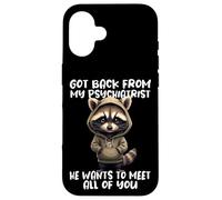Frase De Mapache Psiquiatra De Vuelta De Mi Psiquiatra Carcasa para iPhone 16