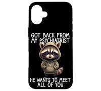 Frase De Mapache Psiquiatra De Vuelta De Mi Psiquiatra Carcasa para iPhone 16 Plus