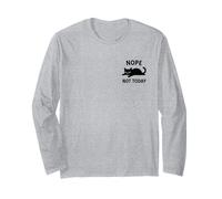Frase Divertida de Nope Not Today Lazy Cat Logotipo en el Bolsillo para Amantes de los Gatos Manga Larga