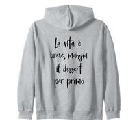 Frase Divertida La Vida es Breve, Mangia il Postre Sudadera con Capucha