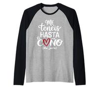 Frase Divertida para Mujer Me tenéis hasta el Coño Mu Jarta Camiseta Manga Raglan