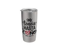 Frase Divertida para Mujer Me tenéis hasta el Coño Mu Jarta Vaso térmico de acero inoxidable de doble pared