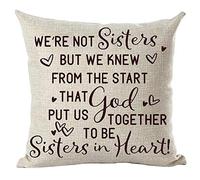 Frase En Arte De Palabras Negras: No Somos Hermanas, Lo Sabemos Desde El Principio. Dios Nos Unió por Amor. Funda De Cojín Suave Fundas Cojines Transpirable Funda De Almohada para Sofá 45X45Cm