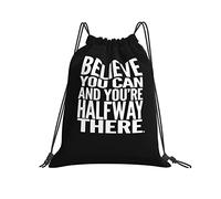 Frase Inspiradora Deportiva: Cree Que Puedes Y Estarás A Medio Camino. Hombres Mujer Mochila De Cuerdas Práctico Bolsas De Cuerdas Gimnasio Moda Saco De Gimnasio Para Yoga Deporte Gimnasio