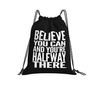 Frase Inspiradora Deportiva: Cree Que Puedes Y Estarás A Medio Camino. Hombres Mujer Saco De Gimnasio Casual Gym Sack Durable Mochila De Cuerdas Para Escolar Gimnasio Yoga