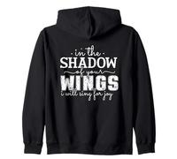 Frase Inspiradora en la Sombra de Tus ALAS Sudadera con Capucha