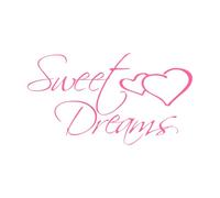 Frase motivacional "dulces sueños" Corazón pegajoso Calcomanías de pared de PVC 45x80.6cm Incluye kit de película de transferencia Rosa
