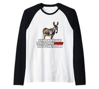 Frase Motivacional Humor de Oficina con Burro y éxito Camiseta Manga Raglan