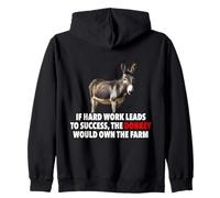Frase Motivacional Humor de Oficina con Burro y éxito Sudadera con Capucha