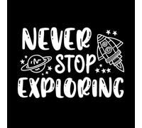 Frase Nunca dejes de explorar Niño Niños Cohete Calcomanías de tallado fino 64x96.4cm No se cae Blanco