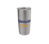 Frase Orgullo Andaluz Identidad Cultural Española Vaso térmico de acero inoxidable de doble pared