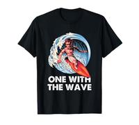 Frases artísticas Surfing One with The Wave Surfer Barrel Ocean Camiseta