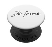 Frases de Camisetas francesas Je T'Aime PopSockets PopGrip Adhesivo
