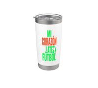 Frases de Fútbol Corazón Pasión Deportiva tardía Vaso térmico de acero inoxidable de doble pared