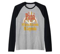 Frases de Papá Héroe Leyenda Regalo Humorístico Camiseta Manga Raglan