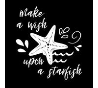 Frases de peces de mar pide un deseo a las olas de las estrellas Pegatinas de grabado 42x46.8cm Decoración de carrocerías Blanco