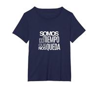 Frases De Rap Somos El Tiempo Que Nos Queda Kase Camiseta, Mujer Tallas Grandes, Azul Marino, 3XL Grande