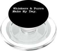 Frases Divertidas de Gatos con Bigotes y ronroneos me Hacen el día PopSockets PopGrip para MagSafe