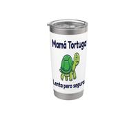 Frases divertidas Mamá Tortuga Lenta Seguridad Vaso térmico de acero inoxidable de doble pared