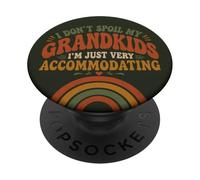 Frases graciosas de Nietos y Abuelos con Humor Retro arcoíris PopSockets PopGrip Adhesivo