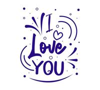 frases motivacionales de te amo Calcomanías de tallado fino 40x50.4cm No se cae Azul oscuro