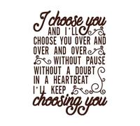 Frases y lemas de boda buenos Calcomanías de pared de papel adhesivo 57.6x81cm Fácil instalación Café