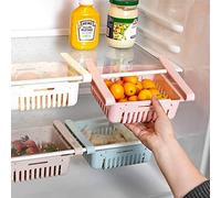 Frasheng 4 Piezas Frigoríficos Organizadores de Cajones, Organizadores Nevera, Caja de Almacenamiento del Refrigerador, Organizador Nevera retráctil, Cajones de Plástico para Frigorífico Estante