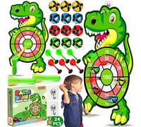Frasheng Diana Dardos Velcro Niños,77 cm,Dinosaurios Juguetes para Niños 3-9 Años,Juegos de Fiesta para Interiores y Exteriores,Diana Dinosaurios Velcro con 12 Bolas y 6 Dardos,Juego de Lanzamiento