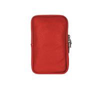 FrasiBags Mini bolso bandolera porta teléfono móvil - Bolso bandolera para teléfono de piel auténtica Made in Italy, rojo, 11x17,5x2cm