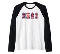 Frat Beer Cans In School Colors Fraternity Art Camiseta Manga Raglan