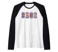 Frat Beer Cans In School Colors Fraternity Art Camiseta Manga Raglan
