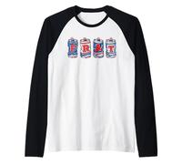 Frat Beer Cans In School Colors Fraternity Art Camiseta Manga Raglan