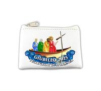 Fratelli Bonella | Bolso para rosario - de ecopiel blanca - Se puede utilizar como monedero o tarjetero | Made in Italy (Jubileo), Color blanco., Jubileo