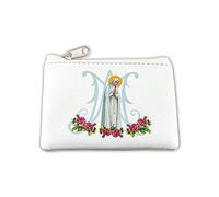 Fratelli Bonella | Bolso porta rosario - de piel sintética negra - Se puede utilizar como monedero o tarjetero | Made in Italy, Color blanco