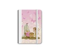 Fratelli Bonella | Cuaderno de bolsillo con tapa dura y cómodo elástico para el cierre con imagen de un ángel despierta la cuna de una niña | Made in Italy