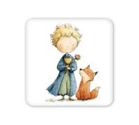 Fratelli Bonella - Cuadro de madera con imagen del Principito sosteniendo el cáliz y su amigo zorro, con caja de regalo, 10 x 10 cm, 100% fabricado en Italia