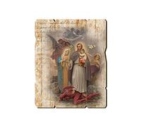 Fratelli Bonella | Cuadro de madera contorneado estilo vintage de San José, protector de la Sagrada Familia, 19 x 24 cm, fabricado en Italia
