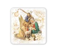 Fratelli Bonella - Cuadro de Natividad con la Sagrada Familia - Cuadro de madera con caja de regalo - Cuadro religioso para dormitorio de 10 x 10 cm - 100% fabricado en Italia