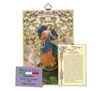 Fratelli Bonella - Cuadro de Virgen que desata los nudos y oración en italiano - Cuadro de madera de fibra de densidad media de álamo - Cuadro de Virgen para dormitorio 8 mm x 10 cm x 15 cm Fabricado