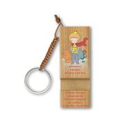 Fratelli Bonella | Llavero y soporte para smartphone que representa al Principito con su amiga zorro | Made in Italy, marrón, 3 x 8 cm