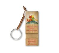 Fratelli Bonella | Llavero y soporte para smartphone que representa al Principito con su amiga zorro | Made in Italy, marrón, 3 x 8 cm