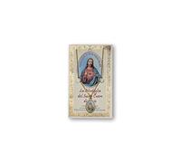 Fratelli Bonella | Medalla del Sagrado Corazón de Jesús y tarjeta con oración | Made in Italy, Cartón