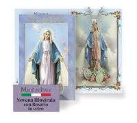 Fratelli Bonella - Novena a Nuestra Señora de la Medalla Milagrosa con ilustraciones a color - Novena con rosario de cristal incluido - Folleto de 24 páginas para rezar