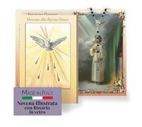 Fratelli Bonella - Novena al Espíritu Santo con ilustraciones a color - Novena con rosario de cristal incluido - Folleto de 24 páginas para rezar, Talla única, Vidrio, No aplicable