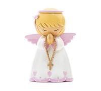 Fratelli Bonella para Little Drops of Water | Figura de resina con ángel rezando en tonos rosas, fabricada en Italia