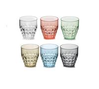 Fratelli Guzzini 22570252 vaso de agua Multicolor 6 pieza(s) 350 ml - Vasos de agua (Multicolor, Metacrilato de metilo y estireno (SMMA), 6 pieza(s), Alrededor, Tiffany, Pio&Tito Toso)
