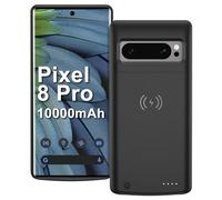 Fraternize Funda de carga inalámbrica para Google Pixel 8 Pro, caja de batería recargable portátil de alta capacidad 10.000mAh carga Qi con carcasa de cargador de batería extendida Pixel 8 Pro