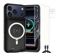 Fraternize - Funda de carga para iPhone 17 Pro, portátil recargable de 10000mAh compatible con iPhone 17 Pro (6,3 pulgadas) con carcasa de carga para batería externa (Negro)