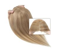 Frauen Haare - Cubrecabello lacio para mujer, 8 x 10 cm, parte central, nudo único, base monocromática, parte superior de pelo a mano de ganchillo con clip, extensiones de cabello humano indio (marrón